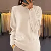 Ropa para Mujer Xinshangyu Más Vendida Otoño e Invierno Nuevo Suéter de Punto de Color Sólido con Cuello Redondo Suéter Pulóver de Ganchillo Retro