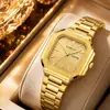 2026 Novo Modelo Quadrado Patek Moda Calendário Pulseira de Aço Masculino Negócios Transfronteiriço Cronógrafo Moda À Prova D'água Relógio de Quartzo