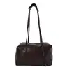 Moda Japonesa Coreana Couro Oleado com Cera 2026 Feminina Outono Novo Retrô High-End Para o Trabalho Niche Ombro Único Portátil de Braço Bolsa
