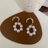 Brincos Argola de Pérola Retrô com Pino de Prata S925 2021 Nova Moda Elegante Atmosféricos Brincos Exagerados para Mulheres Brincos