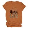 Camiseta de manga corta con cuello redondo y diseño de enfermera para mujer, estilo moderno y elegante, disponible en Amazon y eBay, venta al por mayor transfronteriza.