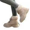 Sapatos de algodão quentes com forro de fleece para o inverno, comércio exterior feminino, estilo coreano 2026, novas botas de neve para mulheres, sapatos femininos de cano alto para atividades ao ar livre