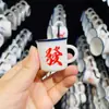 Taza de Vino de Bolsillo de Cerámica, Taza de Vino de Cerámica Extra Pequeña, Taza para el Pulgar, Mini Taza Retro Nostálgica con Asa