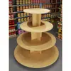 Estante de exhibición de pila para estante de supermercado, mesa de exhibición de granos y aceites, estante de exhibición de gabinete tipo isla, soporte de exhibición redondo para banco, multi-funcional