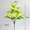 10 lirios artificiales, perfectos para decoraciones de bodas, arreglos festivos y decoración del hogar/sala de estar; venta al por mayor desde la fábrica de origen