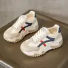 [Personalizado] Zapatillas Jc8826 Nuevas 2024 de Bloques de Color, Zapatos Deportivos de Cuero de Suela Gruesa, Zapatos de Moda para Estudiantes Mujeres
