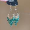 Aretes Colgantes de Cristal con Borlas de Diamantes de Corte Gota de Agua, Exquisitos Aretes de Moda Estilo Palacio Francés, Lujo Accesible y Aretes de Alta Gama