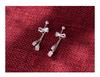 Pendientes de lazo plata S999 estilo coreano frescos dulces borla stud para el lóbulo del oído sentido de diseño nicho temperamento 2023