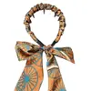 Diadema de Cinta Estampada Retro, Goma para el Cabello, Borla de Tela de una Sola Pieza, Bufanda de Seda, Diadema Trenzada de Satén