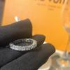 Anillo de dedo índice con personalidad de moda, diseño de nicho, sensación de luz, estilo lujoso, anillo de cola de dedo, anillo de una sola fila de diamantes completos, venta al por mayor para mujeres