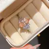 Anillo Abierto Ovalado de Circonita Super Brillante, Moderno, Lujoso, de Alta Gama, Anillo para el Dedo Índice, Joyería de Diseño Versátil de Nicho