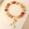 Pulsera Suave de Una Vuelta para Dedos, Rica y Lujosa, con Loto Asado al Carbón y Raíz de Bodhi, Cuentas de Oración y Pulsera de Patas de Gato Asadas al Carbón
