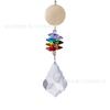 Pingente de cristal de lua dourada, arco-íris, contas coloridas, artesanato, ornamentos pendurados, jardinagem, ornamentos de cristal, decoração de natal, fronteira cruzada