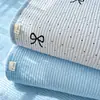 Funda de Cama de Doble Capa de Gasa de Dibujos Animados para Madre y Bebé, Terciopelo de Leche, Acolchada, Engrosada, Protector de Cama Antideslizante, Sábana Lavable a Máquina para Colchón