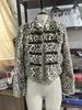 Roupas Femininas Transfronteiriças Outono Novo Estilo Chinês Botão de Sapo Gola Alta Estampa de Leopardo Manga Curta Longa Casaco de Pelúcia Feminino Retrô Estilo de Rua