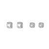 Pendientes Cuadrados de Plata S999 Incrustados con Diamantes para Mujer Lujo Ligero Lujo Ligero Pendientes Hip-hop Rock Europeos y Americanos Joyería de Moda Versátil