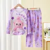 Pijama Infantil Primavera y Otoño Niños Dibujos Animados Lindos Manga Larga Ropa de Casa Conjunto Pijama Niñas Venta al por Mayor Transfronteriza