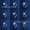 Venta al por mayor de fábrica de anillos de moissanita de plata pura S925, anillos de compromiso para mujer, anillos con piedra de un quilate de seis garras, varios estilos disponibles para transmisión en vivo