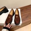 Mocassins para Mulheres Baixinhas, Novos Slip-On Versáteis de Couro Genuíno com Plataforma e Solado Grosso para Todas as Estações