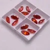 Piedra Suelta de Circonita Sintética Cz Naranja-Rojo en Forma de Marqués, Piedra de Accesorio Naranja-Rojo Microincrustada, Anillo de Diamante de Imitación, Accesorios para Relojes, Manualidades