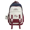 Mochila nueva de gran capacidad, elegante, estilo japonés con bloques de color, para estudiantes de secundaria y preparatoria, mochila para computadora simple y versátil