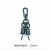 Accesorios de hebilla para cordón de teléfono móvil de microfibra de cuero sintético de dos agujeros Hebilla de cuero Hebilla de cordón de PU negro Hebilla ajustable de 8 palabras