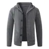 Cardigã de malha com capuz casual retrô americano outono e inverno, de caimento solto, versátil, suéter, jaqueta casual espessa para homens