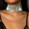 Joia Transfronteiriça Europeia e Americana Gargantilha Larga Exagerada Cheia de Diamantes Gargantilha de Diamante Cintilante Desfile de Moda Colar de Personalidade para Mulheres