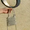 Bolsa trançada com miçangas feminina verão Pérola mini menina bolsa de miçangas bebê menina transversal bolsa pequena bolsa de mão visual