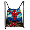 Nueva Bolsa de Almacenamiento Cruzada de Poliéster con Cordón de Marvel Spider-Man Mochila con Cordón de Gran Capacidad Fabricante Venta al por Mayor