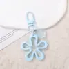 Chaveiro Pingente de Resina Cor Colorida Fivela Plana Coração Flor Contas Flor Oca DIY Dopamina Decoração Pendurada