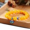 Pulsera de cera de abejas con piedra cruda de ámbar natural para mujer, accesorios de jade cloisonné, pulsera de cera vieja con aceite de pollo y miel amarilla