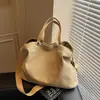 Bolsa Casual de Lona Lavada Retrô Feminina Nova Bolsa Tote de Grande Capacidade Bolsa Transversal Simples Bolsa de Ombro Único da Moda