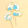 Decoración de Pastel Temporada de Graduación Celebridad de Internet Etiqueta de Nombre en Blanco para Nombres Escritos a Mano, Adorno de Velero 'Navegando con Éxito' para Insertar