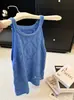 Verão Novo Estilo Europeu e Americano Vazado Moda Nicho Versátil para o Dia a Dia Malha Regata de Gola Alta para Mulheres