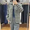 Camisa Masculina Japonesa Outono/Inverno Nova com Dois Bolsos Xadrez Casual Moda Versátil Camisa/Camisa de Manga Longa 486615