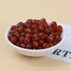 Ágata Roja del Sur Natural Cuentas Sueltas con Patrón de Llama en Rojo Caqui, Pulsera Hecha a Mano DIY Cuentas Redondas Semiacabadas Accesorios de Joyería Venta al por Mayor