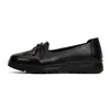 Zapatos de cuero de talla grande para todas las estaciones, suela blanda, antideslizantes, cómodos, suela de poliuretano, estilo chino, zapatos sencillos para mujeres de mediana edad y mayores, estilo étnico