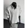 Sudadera de manga larga, Camisa polo, enclfit, corte tridimensional, cuello en V, talla grande, jersey, camiseta casual, para hombre, estilo old money