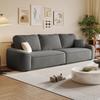 Sofá Puf de Chenilla de Algodón y Lino Color Crema para Sala de Estar Apartamento de Alquiler Sencillo Fila Recta Apartamento Pequeño Sofá de Tela