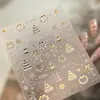 Adesivos para Nail Art Árvore de Natal Estilo Festival de Ferro M1342 Estilo Luxo Leve Floco de Neve Xadrez Guirlanda Laço Adesivos para Unhas
