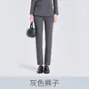 Conjunto de Dos Piezas para Mujer: Blazer Gris de Manga Larga con Cuello Pequeño de Traje y Pantalones, Ropa Profesional de Comercio Exterior Transfronterizo para Primavera, Otoño e Invierno, Traje de Mujer