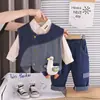 Conjunto de Ropa de Otoño para Niños 2026 Primavera y Otoño Nueva Moda Chaleco de Mezclilla para Niños Conjunto de Ropa Casual de Tres Piezas