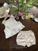 Conjunto de Verão Duas Peças para Meninas Jenny Children's Clothing 26 Body com Estampa Floral Estilo Coreano com Shorts e Renda