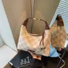 Bolsa Tote de Gran Capacidad para Viajes Transfronterizos para Mujeres 2026 Nueva Moda Retro Bolso de Hombro Cuadros Bolsa Grande para Viajes