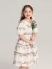 Pudding Haru Ropa Infantil Falda de Moda para Niñas Verano 2025 Nuevo Vestido Infantil Estilo Bosque Manga Abullonada Cintura