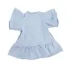 Ropa linda para muñeca American Girl de 18 pulgadas Vestido azul Falda corta Ropa y accesorios para muñeca Reborn Zapf Venta al por mayor