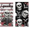 Toalla de Cocina para Halloween de Gato Negro, Fantasma, Calavera, Toalla para Platos, Estilo Granja, Temporada