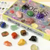 Caja Misteriosa de Piedra Cruda de Cristal Natural Navideña Piedra de Cristal Poke-a-Dot Agujero-a-Agujero Infantil Regalo Calendario de 24 Compartimentos Transfronterizo