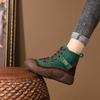 Celebriade da Internet Explosões Retrô Sapatos de Cano Alto com Solado Grosso Feminino 2024 Novo Outono Solado Macio Sola Alta Antiderrapante Resistente ao Desgaste Cano Médio Sapatos da Moda